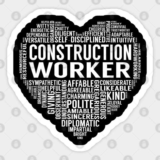 Construction Worker Heart Sticker by LotusTee